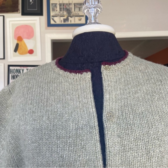 Nordstrom Long Sleeve Lambswool 90s Style Fall Button Up Cardigan Women’s Small - Picture 9 of 11